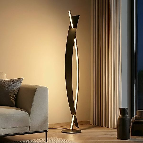 Lucande LED-Stehleuchte Marija, schwarz, Metall, Höhe 140 cm günstig online kaufen