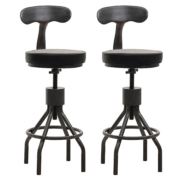 PROREGAL 2er-Set Barhocker Mit Lehne Sitzhöhe 58-82cm Höhenverstellbar Dreh günstig online kaufen