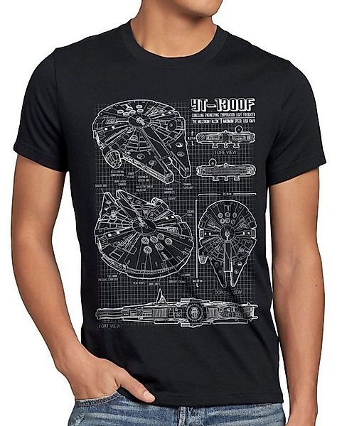 style3 T-Shirt Millennium Falcon star krieg wars imperium der sterne vader günstig online kaufen