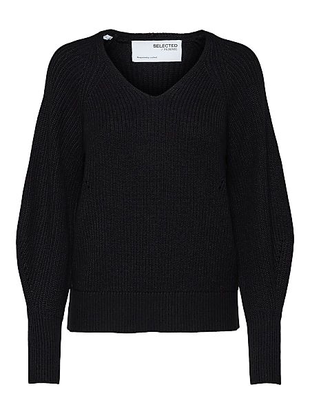 SELECTED V-ausschnitt Pullover Damen Schwarz günstig online kaufen