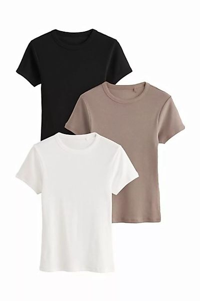 The Set T-Shirt Gerippte T-Shirts im Set (3-tlg) günstig online kaufen