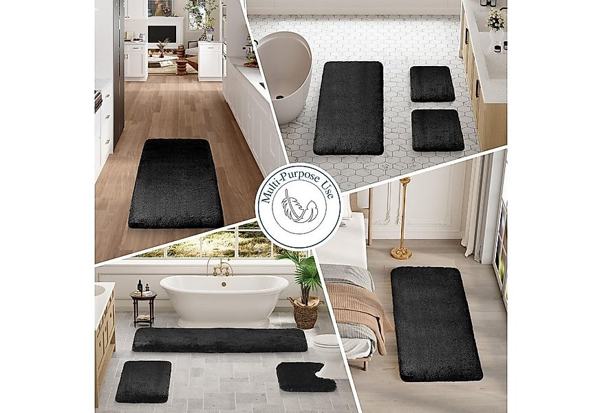 Sentidos Badematte badteppich rutschfest Eleganter Badezimmerteppich, Höhe günstig online kaufen