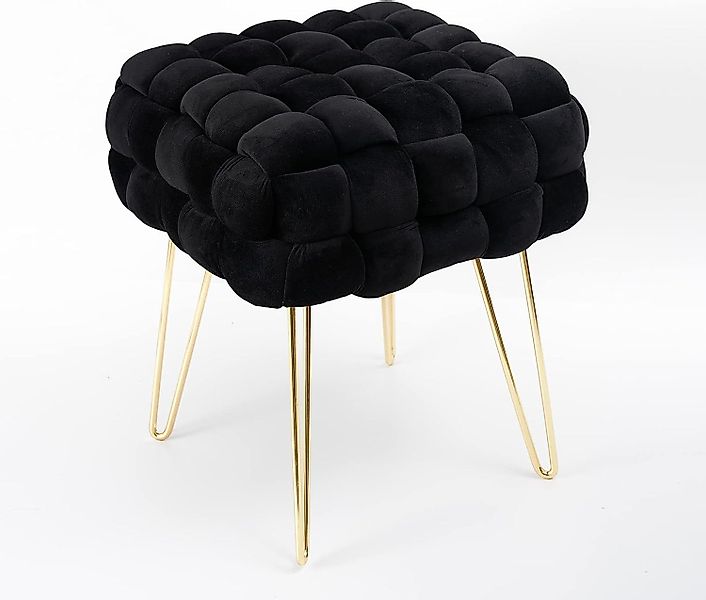 Zedelmaier Sitzhocker Samt-Hocker Quadratischer mit Metallbeinen günstig online kaufen