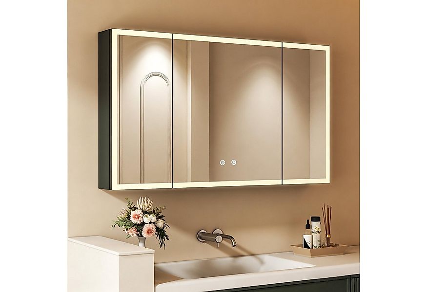 WDWRITTI Badezimmerspiegelschrank mit LED Spiegelschrank Bad mit Beleuchtun günstig online kaufen