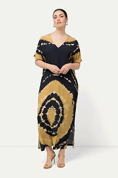 Ulla Popken Sommerkleid Maxikleid Batikdruck Oversized V-Ausschnitt günstig online kaufen