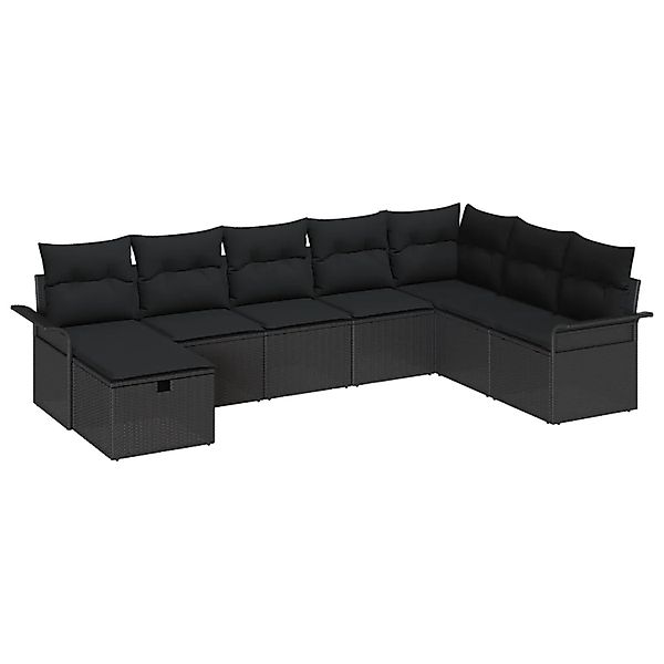 vidaXL Garten-Sofa-Set mit Kissen 8-Tlg Schwarz Poly Rattan 3360264 günstig online kaufen