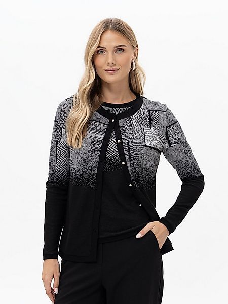 Passioni 2-in-1-Strickjacke mit Detailknöpfen verlaufendes Muster günstig online kaufen