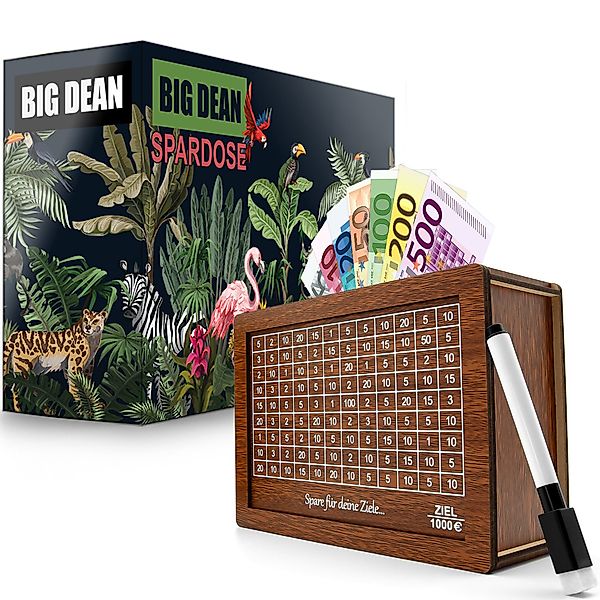 BigDean Spardose Spardose mit Ziel 1000€ günstig online kaufen