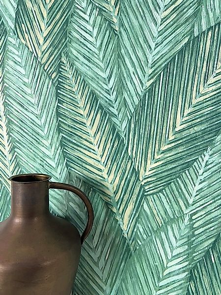 Newroom Vliestapete Miana Mint Tapete Mustertapete Dschungel,Blätter,Banane günstig online kaufen