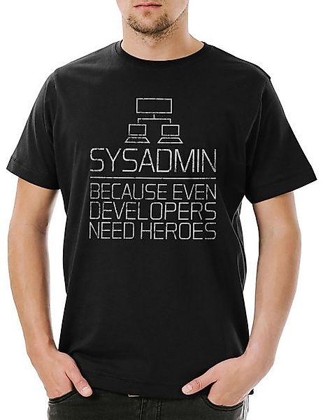 Urban Backwoods Print-Shirt Sysadmin Because Even Developers Need Heroes He günstig online kaufen