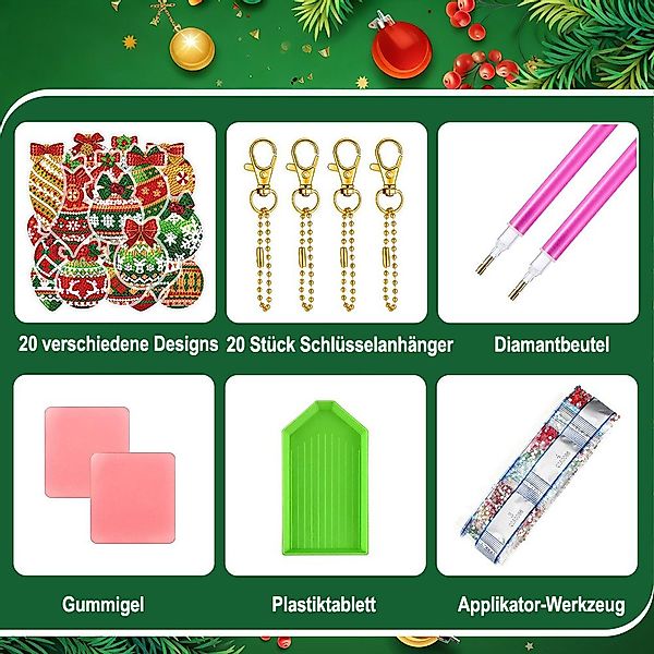 CLTYQ Schlüsselanhänger 20 Stück 5D Diamantmalerei günstig online kaufen
