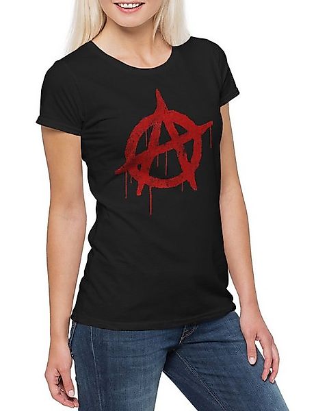 Urban Backwoods Print-Shirt Anarchy A Vintage Logo Damen T-Shirt Rock Gothi günstig online kaufen