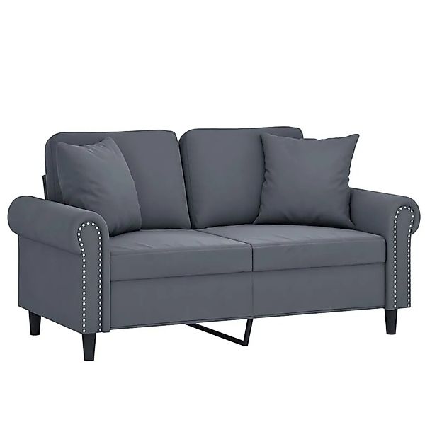 vidaXL 2-Sitzer-Sofa mit Zierkissen Dunkelgrau 120 cm Samt 3200936 günstig online kaufen