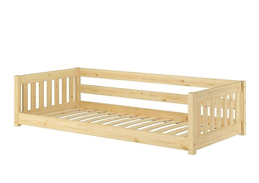 ERST-HOLZ Bett Niederflurbett für Kinder mit Sicherung 90 x 200 Kiefer mass günstig online kaufen