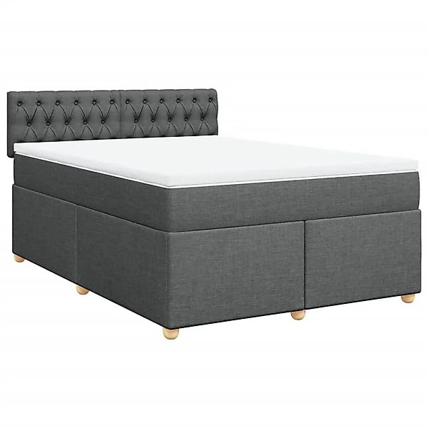 vidaXL Boxspringbett mit Matratze Dunkelgrau 160x200 cm Stoff 3289039 günstig online kaufen