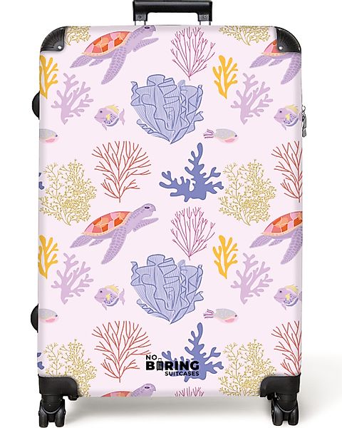 NoBoringSuitcases.com© Hartschalen-Trolley Rosa mit Meerestieraufdruck 77 günstig online kaufen