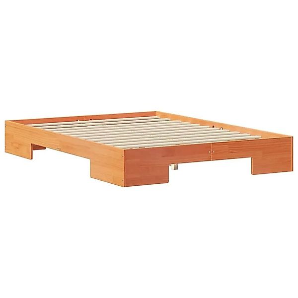 vidaXL Bodenbettgestell Braun 135 x 190 cm Massivholz Kiefer 873039 günstig online kaufen