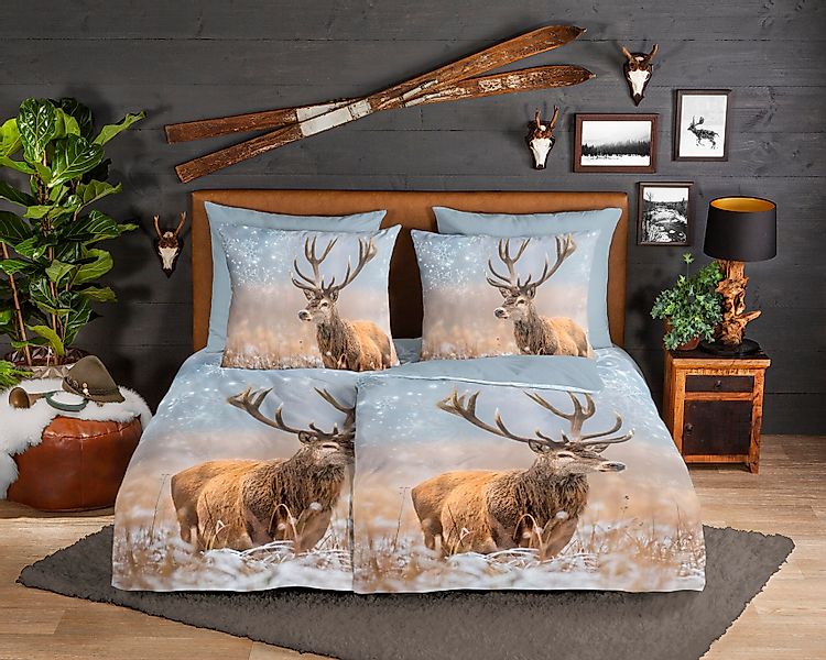 good morning Wendebettwäsche Jolly, Biber, Flanell, günstig online kaufen
