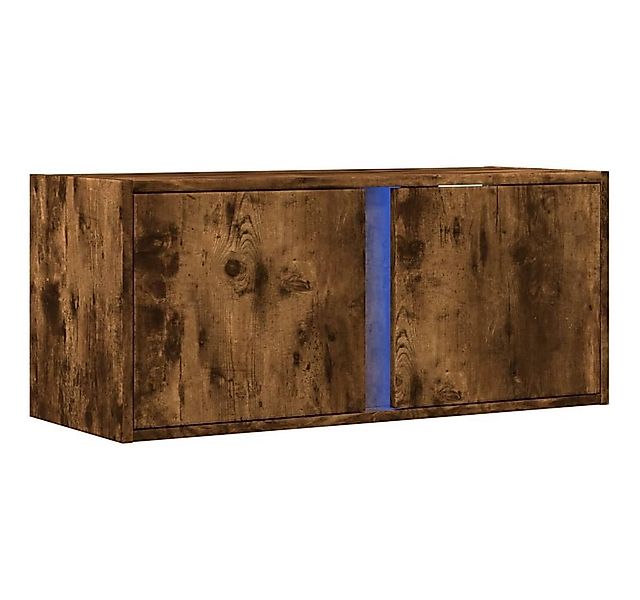 vidaXL TV-Wand TV-Wandschrank mit LED-Beleuchtung Räuchereiche 80x31x35 cm, günstig online kaufen