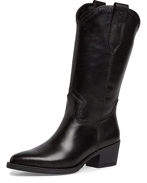 Tamaris Westernstiefel, Blockabsatz, Langschaftstiefel mit Ziernähten, günstig online kaufen