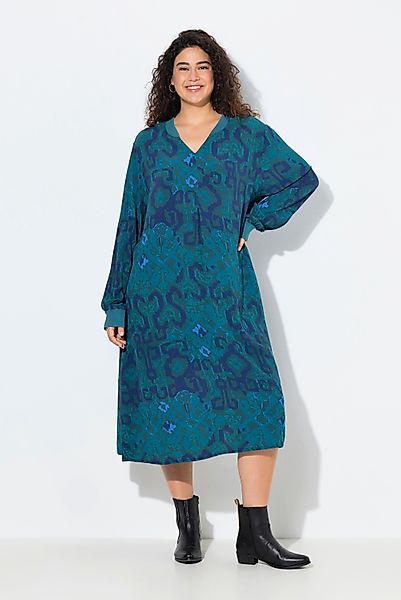 Ulla Popken Jerseykleid Kleid Zierfalte A-Linie günstig online kaufen
