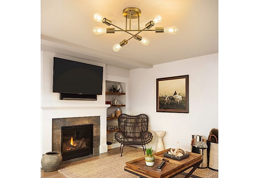 ZMH Deckenleuchte Deckenlampe Vintage Wohnzimmer E27, LED wechselbar, Warmw günstig online kaufen