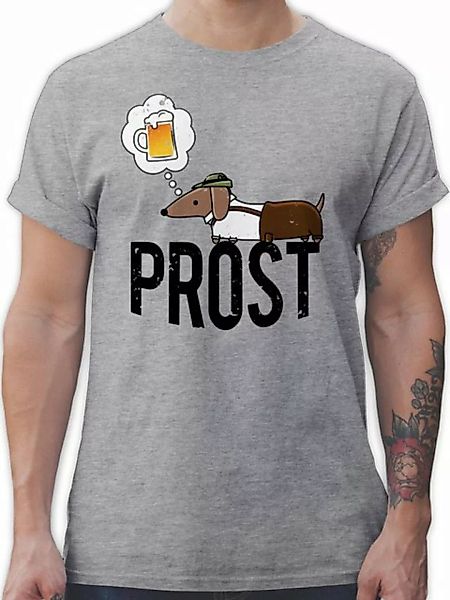 Shirtracer T-Shirt Prost mit Dackel und Bier Vintage Mode für Oktoberfest H günstig online kaufen