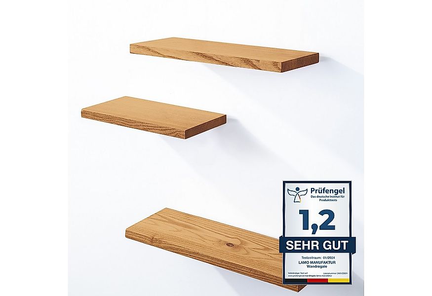 LAMO Manufaktur Wandregal LAMO Manufaktur 3 Stück Wandregal aus Holz 42/36/ günstig online kaufen