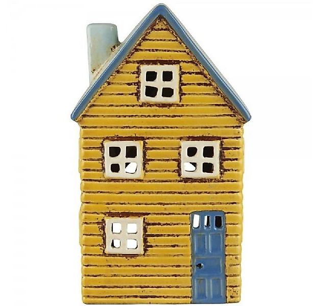 Ib Laursen Kerzenhalter Ib Laursen Haus für Teelicht Thorshavn blaue Tür (8 günstig online kaufen