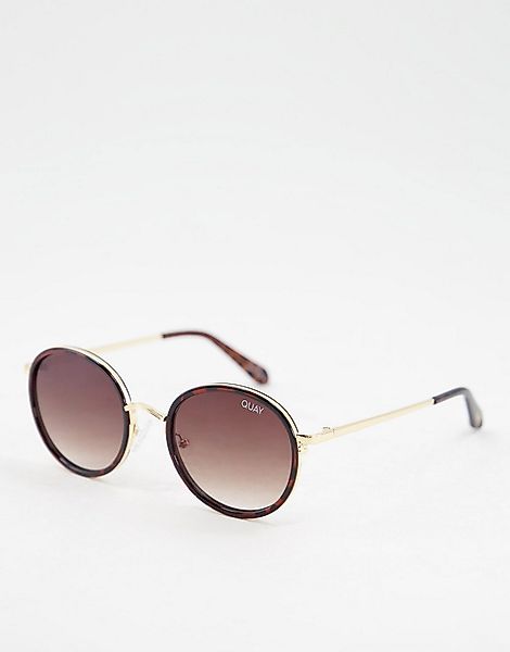 Quay – Runde Sonnenbrille in Braun günstig online kaufen