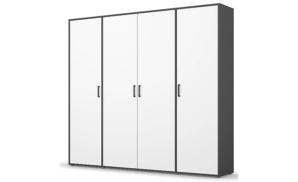 Drehtürenschrank  Yarm ¦ grau ¦ Maße (cm): B: 187 H: 194 Schränke > Kleider günstig online kaufen