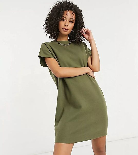 ASOS DESIGN Tall – Superweiches Pulloverkleid in Dunkelgrün günstig online kaufen