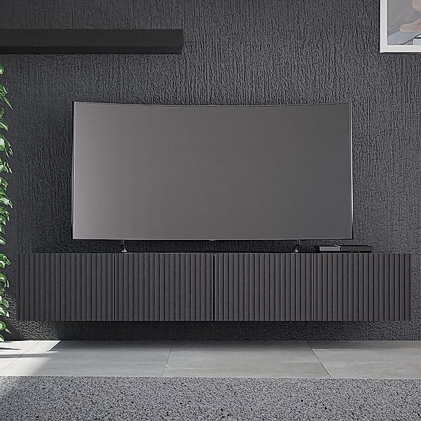 Lomadox Lowboard KEMPTEN-132, in schwarz matt, günstig online kaufen