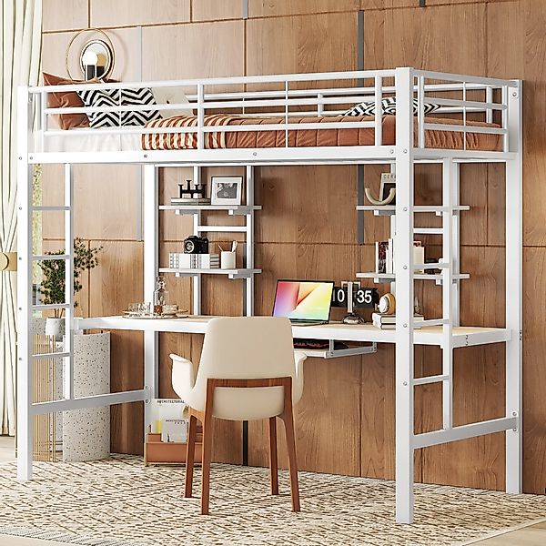 TavilaEcon Hochbett mit Schreibtisch und zwei günstig online kaufen