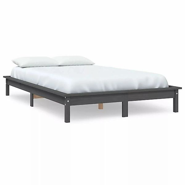 vidaXL Massivholzbett Grau 160x200 cm Kiefer1280065 günstig online kaufen