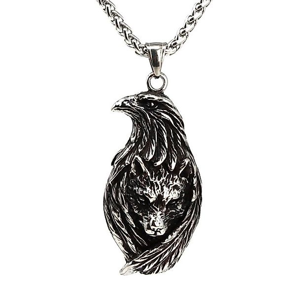 DALMARO Kette mit Anhänger Lederkette Edelstahlkette 316L ADLERWOLF, Herren günstig online kaufen