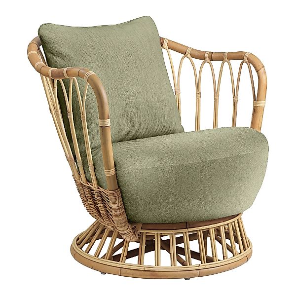 Gubi - Grace Lounge Chair - oliv/natur/Stoff Alessandro Bini BEL-LINO_G077/ günstig online kaufen