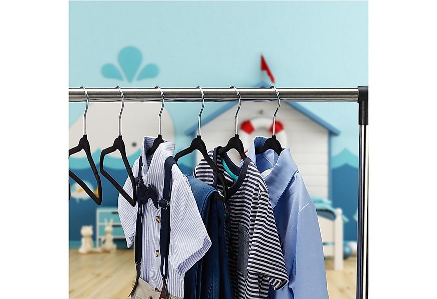 relaxdays Kleiderbügel Kinderkleiderbügel Samt, (50er Set, 50-tlg), schwarz günstig online kaufen