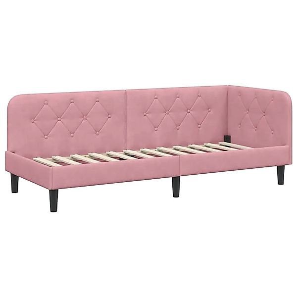 vidaXL Eckbettgestell mit Kopfteil Rosa 80 x 200 cm Samt 42016589 günstig online kaufen