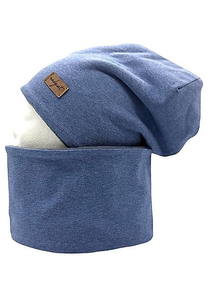 nadycat Beanie BLAU meliert UNI (2-St., Beanie mit passendem Loop) handgefe günstig online kaufen