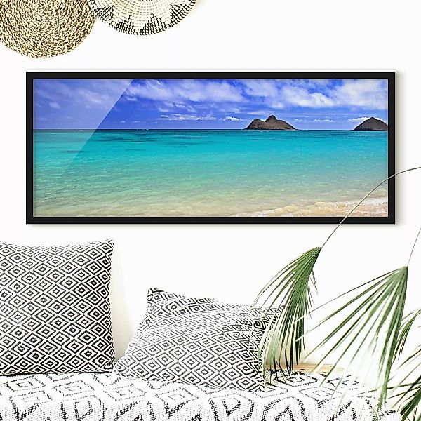 Bild mit Rahmen - Panorama Paradise Beach günstig online kaufen