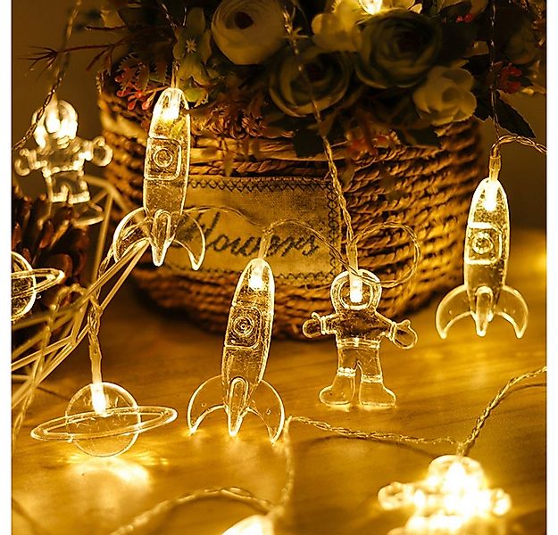 Qualra LED-Lichterkette 10/20LEDs Astronaut Rakete Raumschiff Lichterkette günstig online kaufen