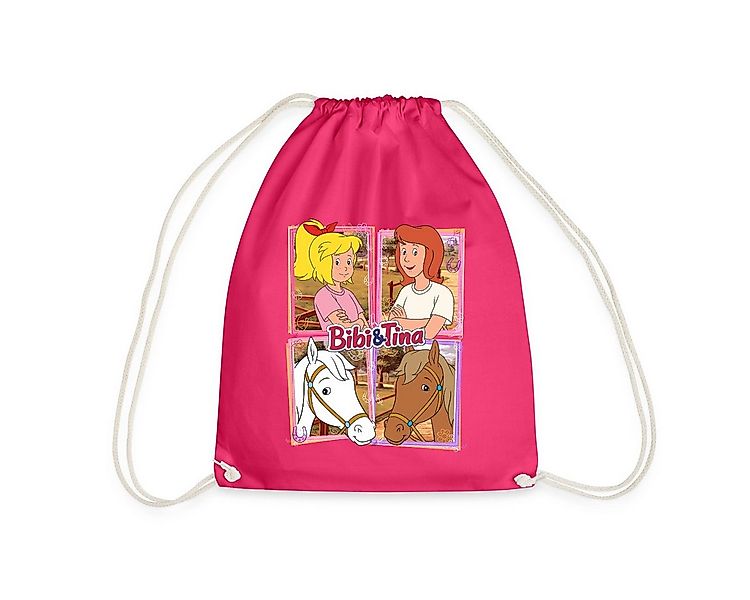 Spreadshirt Turnbeutel Bibi Und Tina Mit Amadeus Und Sabrina Kachelmotiv Tu günstig online kaufen