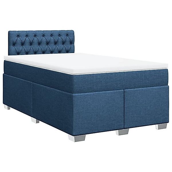 vidaXL Bett Boxspringbett mit Matratze Blau 120x190 cm Stoff günstig online kaufen