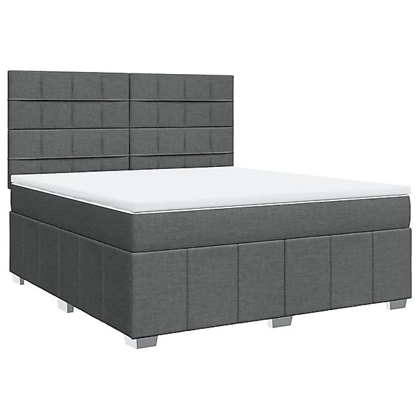 vidaXL Boxspringbett mit Matratze Dunkelgrau 180x200 cm Stoff 3294048 günstig online kaufen