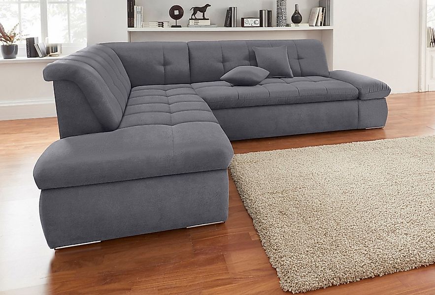 DOMO collection Ecksofa Moric Luxus incl. Zierkissen B/T/H: 273/216/80 cm, günstig online kaufen