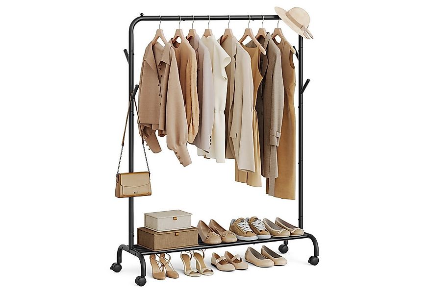 SONGMICS Kleiderständer, Garderobenständer auf Rollen, bis 50 kg belastbar, günstig online kaufen