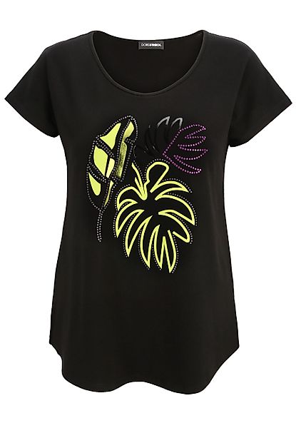Doris Streich Rundhalsshirt (1-tlg) mit Palmblatt-Motiv günstig online kaufen