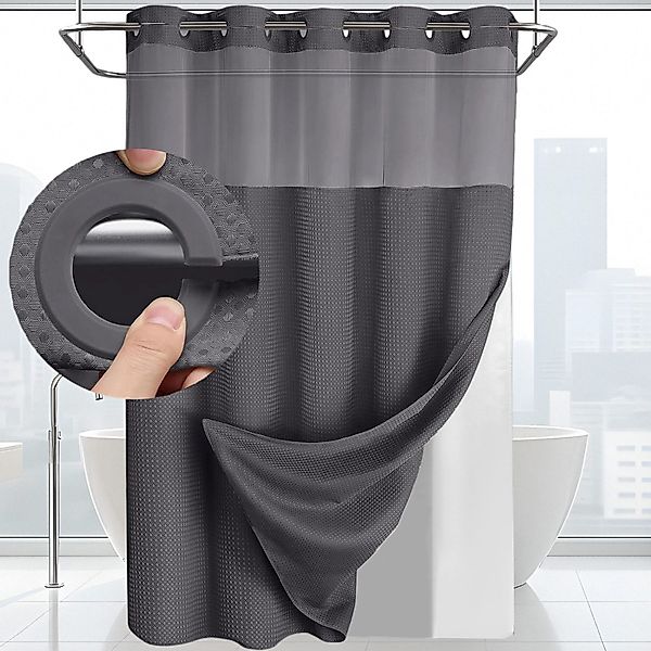 MODFU Duschvorhang Badvorhang Set mit abnehmbarer günstig online kaufen