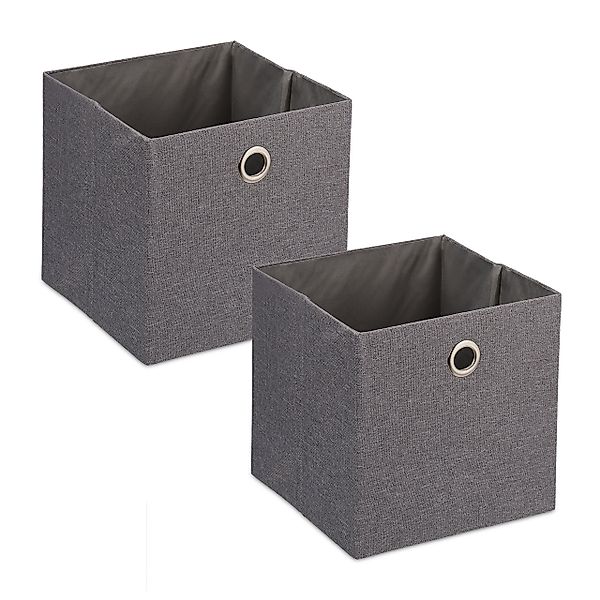 relaxdays Aufbewahrungsbox im 2er Set, Grau günstig online kaufen
